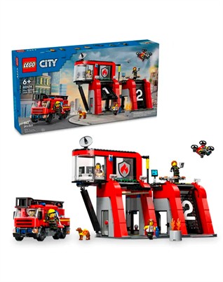 Lego City - 60414 Feuerwehrstation mit Feuerwehrauto